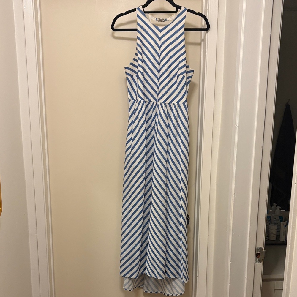 Tuckernuck Blue and White High Low Dress